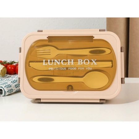 Lunchbox śniadaniówka pojemnik na śniadanie obiad z przegródkami sztućce