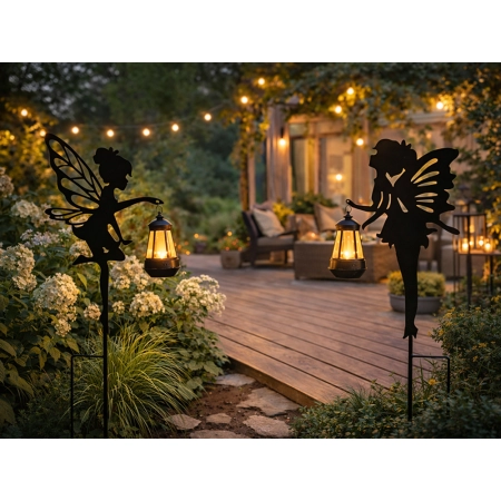 2 x lampa solarna ozdobna z czujnikiem zmierzchu ozdoba wróżki elf lampion