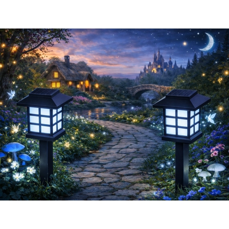 Lampki solarne 6 szt ogrodowe LED czujnik zmierzchu szpikulec taras balkon