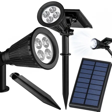 Lampa ogrodowa solarna wbijana lampka 4 LED 3 tryby czujnik zmierzchu