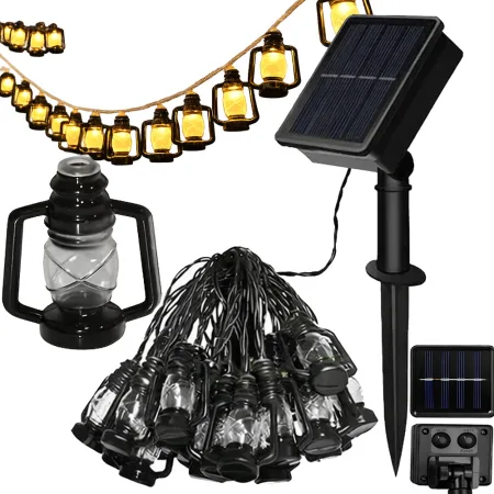 Lampki solarne ogrodowe LED girlanda lampiony na balkon taras dekoracyjne