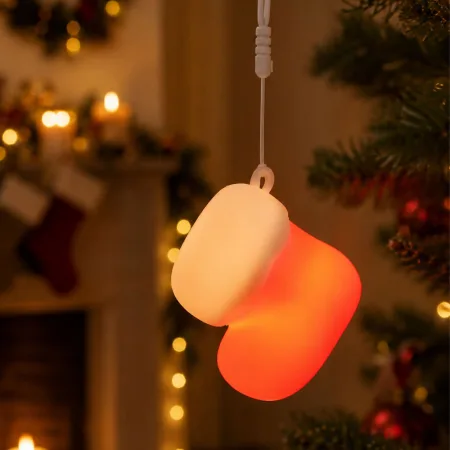 Lampka LED skarpeta świąteczna silikon USB 3 tryby do zawieszenia dekoracja