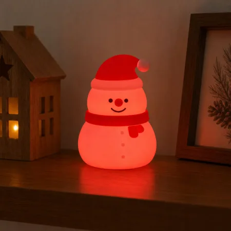 Lampka LED bałwanek świąteczna silikon USB 3 tryby do zawieszenia dekoracja