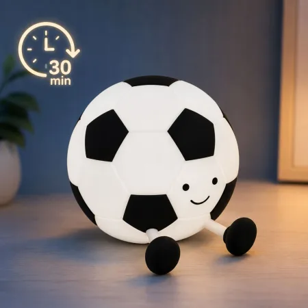Lampka LED piłka nożna silikonowa miękka kolorowa USB RGB dotykowa timer