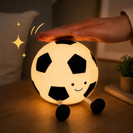 Lampka LED piłka nożna silikonowa miękka kolorowa USB RGB dotykowa timer