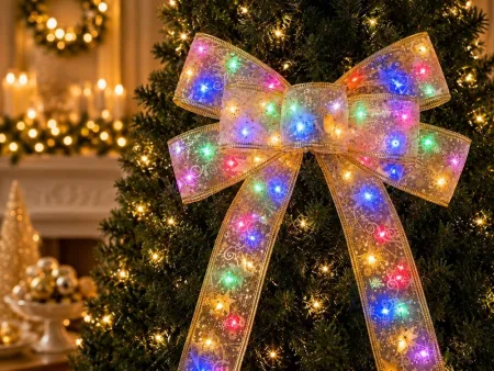 Świecąca wstążka led na choinkę 4m żółta dekoracja świąteczna 40 led