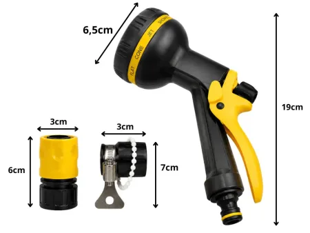 Pistolet ogrodowy zraszający 10 trybów zraszania podlewania złączka obejma Verk model 27752