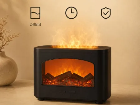 Nawilżacz powietrza kominek led dyfuzor aromaterapia usb efekt płomienia