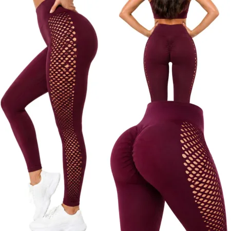 Legginsy damskie push up modelujące wysoki stan fitness siłownia szare S/M