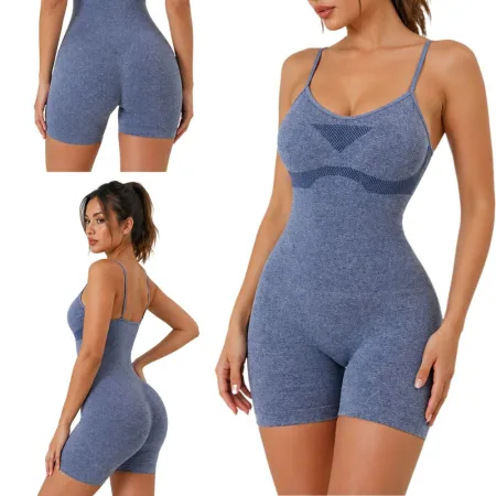 Kombinezon sportowy damski push up fitness krótki modelujący elastyczny S/M