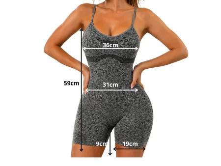 Kombinezon sportowy damski push up fitness krótki modelujący elastyczny S/M