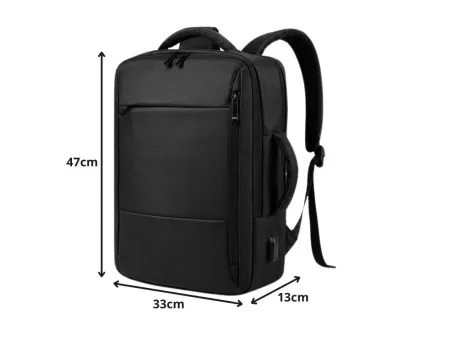 Plecak biznesowy męski na laptop usb elegancki czarny pojemny miejski