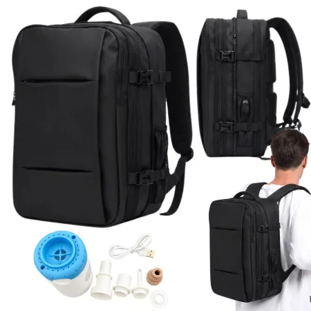Plecak podróżny usb z pompką próżniową na laptop bagaż podręczny duży