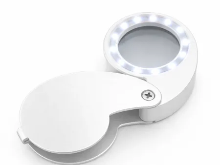 Lupa jubilerska powiększenie 40x kieszonkowa składana 25mm dioda 9 led