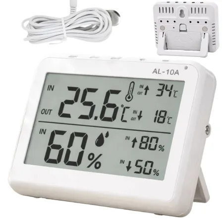 Stacja pogodowa pogody lcd termometr sonda higrometr magnes pokojowy zew