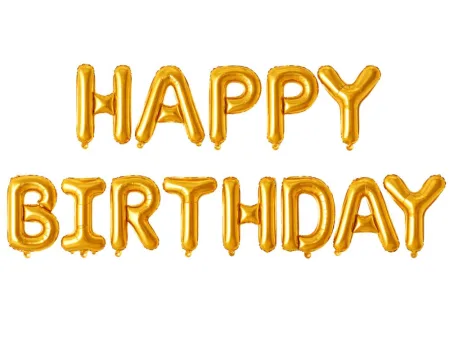 Balony foliowe happy birthday girlanda złote napis urodziny dekoracja