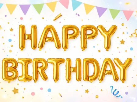 Balony foliowe happy birthday girlanda złote napis urodziny dekoracja