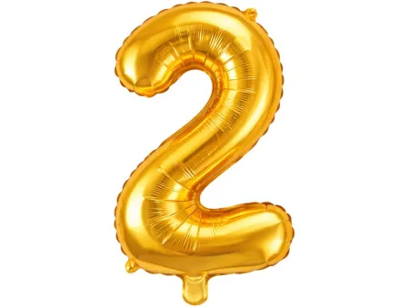 Balon foliowy cyfra liczba 2 złota 66cm urodziny przyjęcie dekoraca złoty