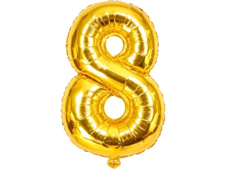 Balon foliowy cyfra liczba 8 złota 66cm urodziny przyjęcie dekoraca złoty