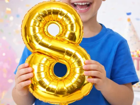 Balon foliowy cyfra liczba 8 złota 66cm urodziny przyjęcie dekoraca złoty