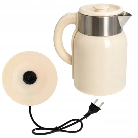 Czajnik elektryczny retro beżowy vintage stalowy 1500w 1,4l bezprzewodowy