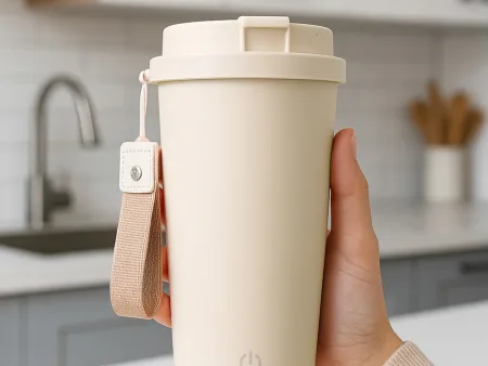 Kubek samomieszający 350ml stalowy termos na zimne i gorące smycz usb