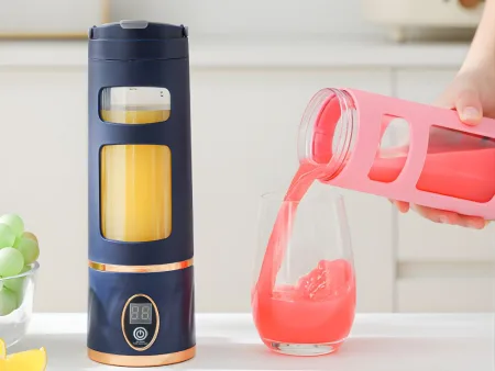 Blender kielichowy bezprzewodowy smoothie kubek mikser 450 ml granatowy usb